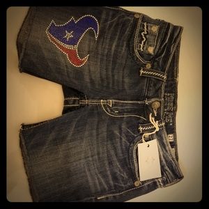 Brand New MISS ME Texans W/ logo Shorts Size 27